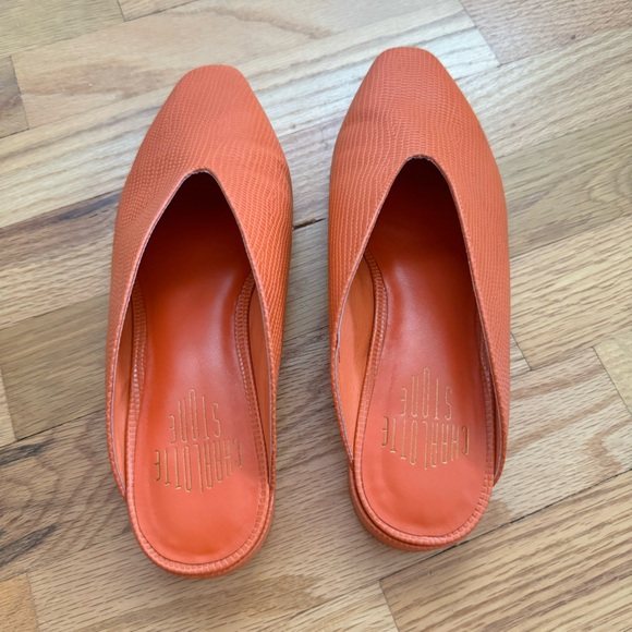 EUC Charlotte Stone CALVIN flats size 7 Tangerine Tejus orange fall - Picture 3 of 12